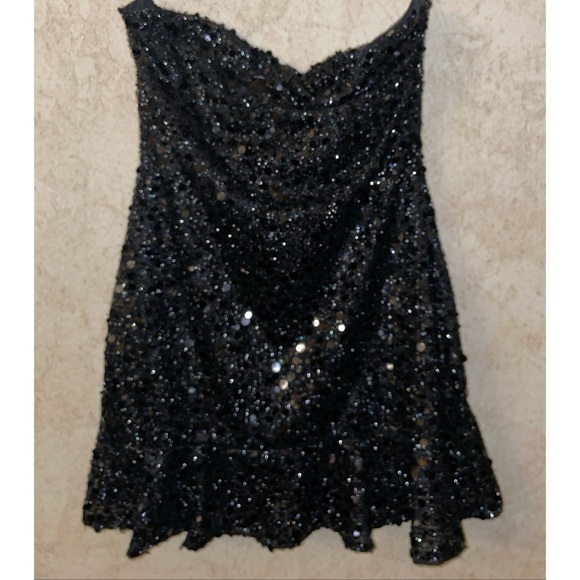 Forever 21 Strapless Sequin Womens Sleeveless A-Line Dress Juniors - Picture 5 of 7